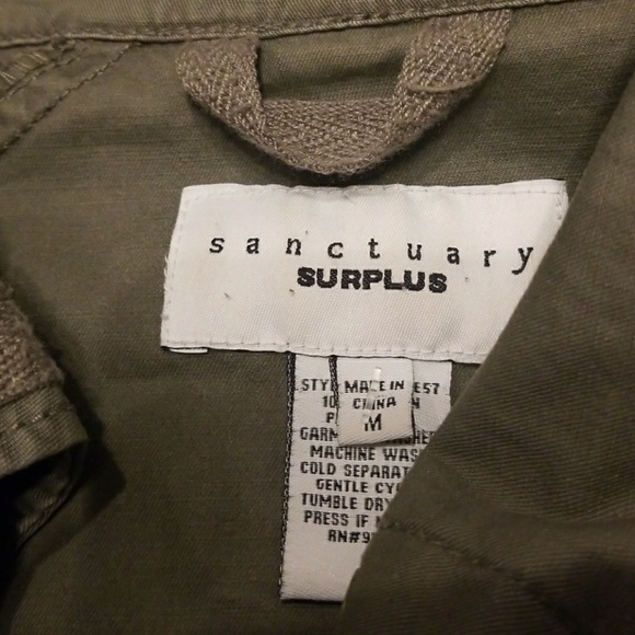 Sanctuary Surplus Utility Jacket Olive Size Medium - Picture 3 of 5